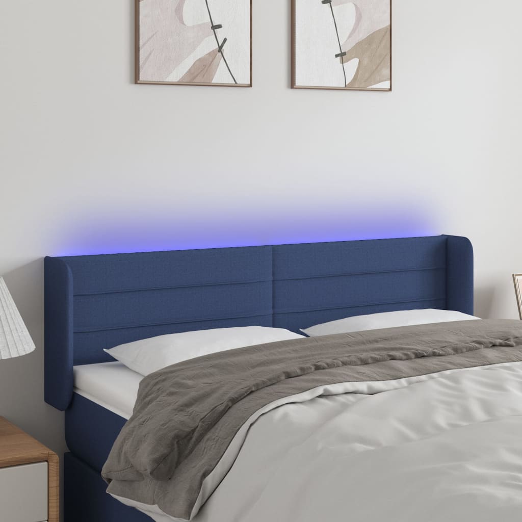 vidaXL Hoofdbord LED 83x16x78/88 cm stof lichtgrijs