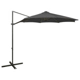 vidaXL Zweefparasol met paal en LED-verlichting 300 cm zandkleurig