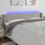 vidaXL Hoofdbord LED 83x16x78/88 cm stof lichtgrijs