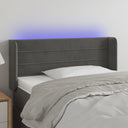 vidaXL Hoofdbord LED 83x16x78/88 cm fluweel lichtgrijs