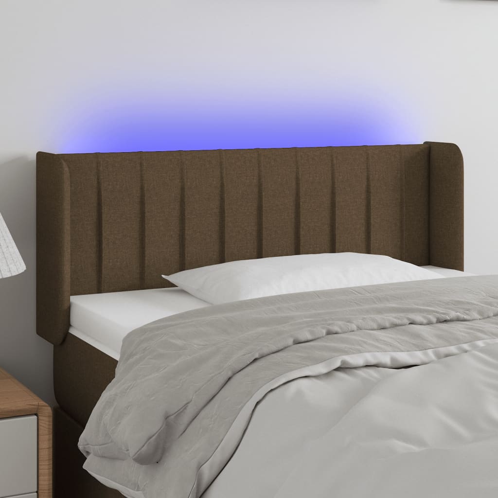 vidaXL Hoofdbord LED 83x16x78/88 cm stof lichtgrijs