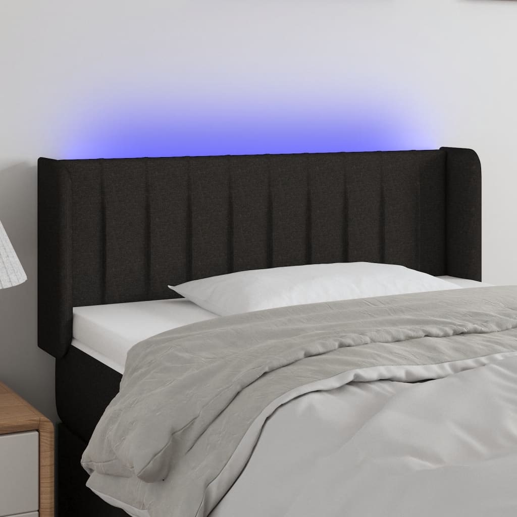 vidaXL Hoofdbord LED 83x16x78/88 cm stof lichtgrijs