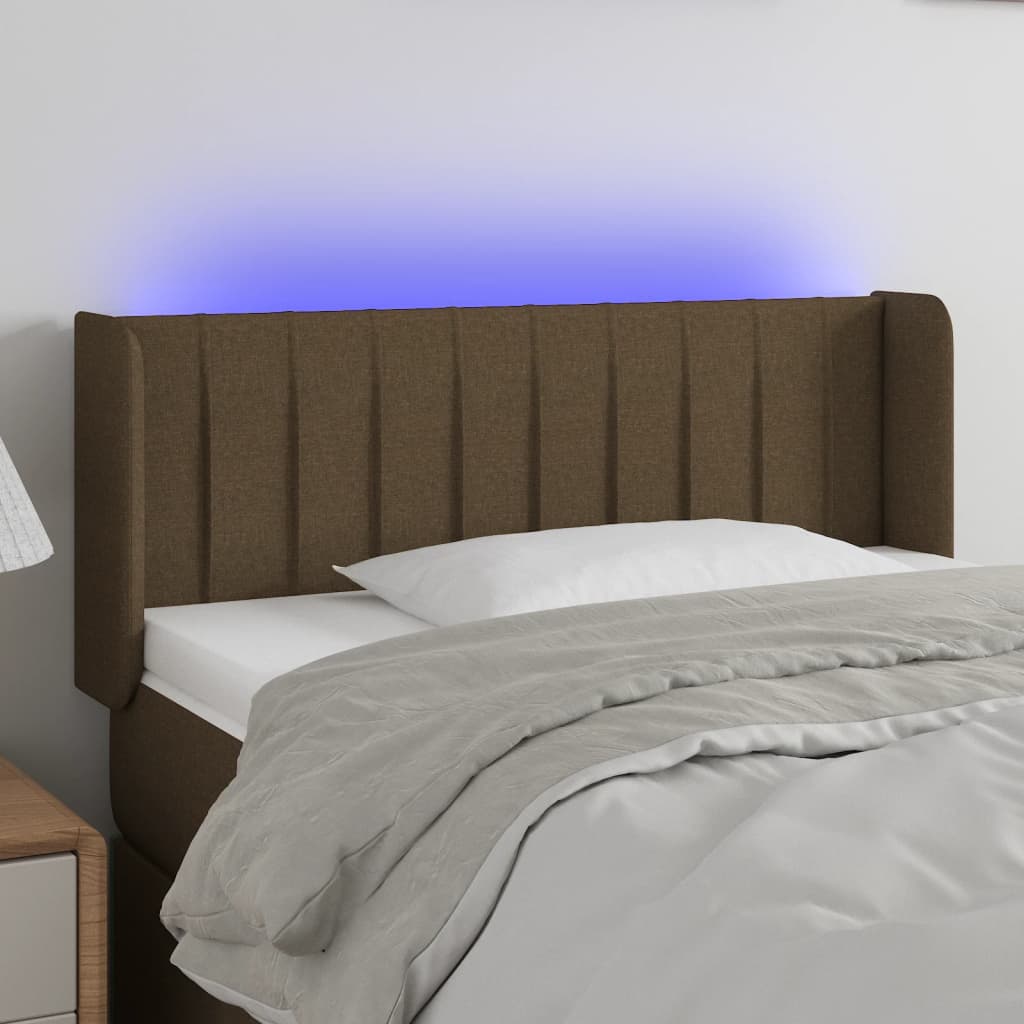 vidaXL Hoofdbord LED 83x16x78/88 cm stof lichtgrijs