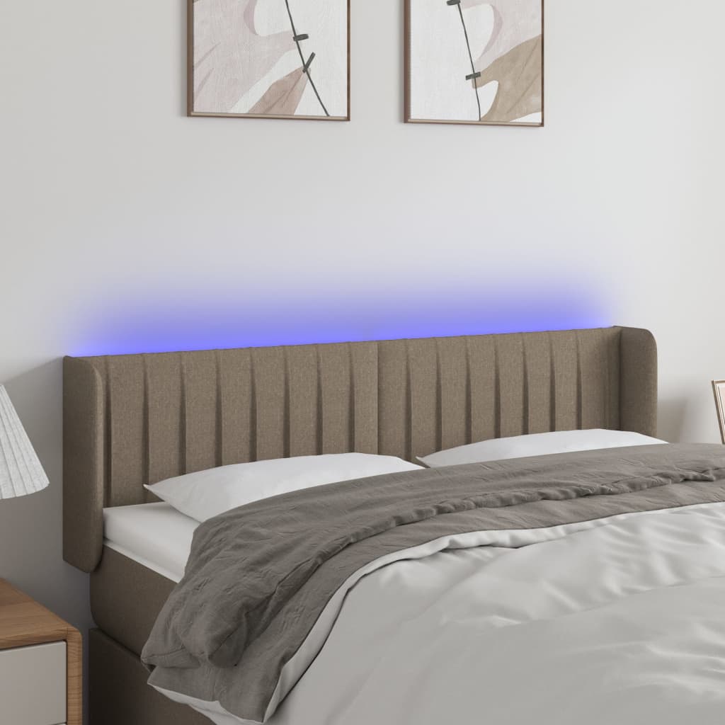 vidaXL Hoofdbord LED 83x16x78/88 cm stof lichtgrijs