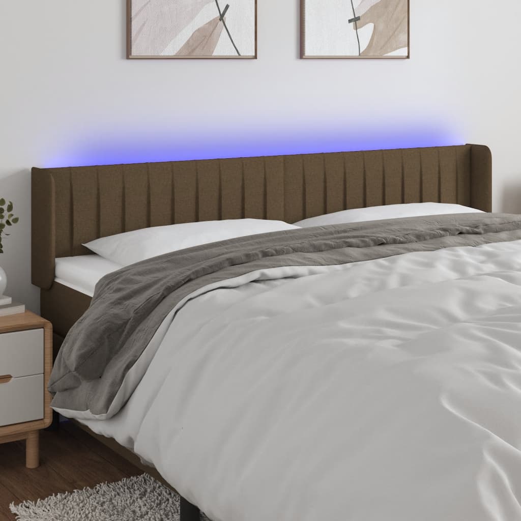vidaXL Hoofdbord LED 83x16x78/88 cm stof lichtgrijs