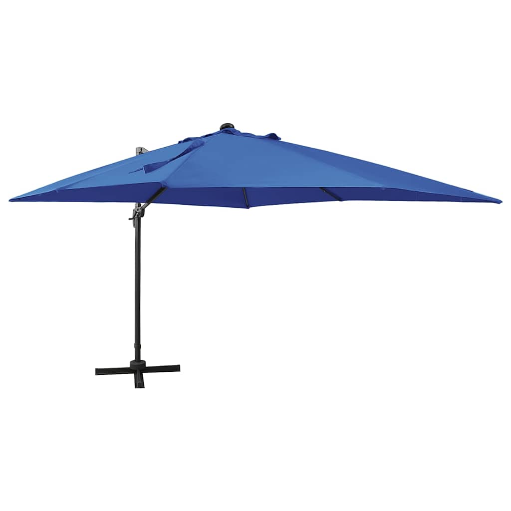 vidaXL Zweefparasol met paal en LED-verlichting 300 cm zandkleurig