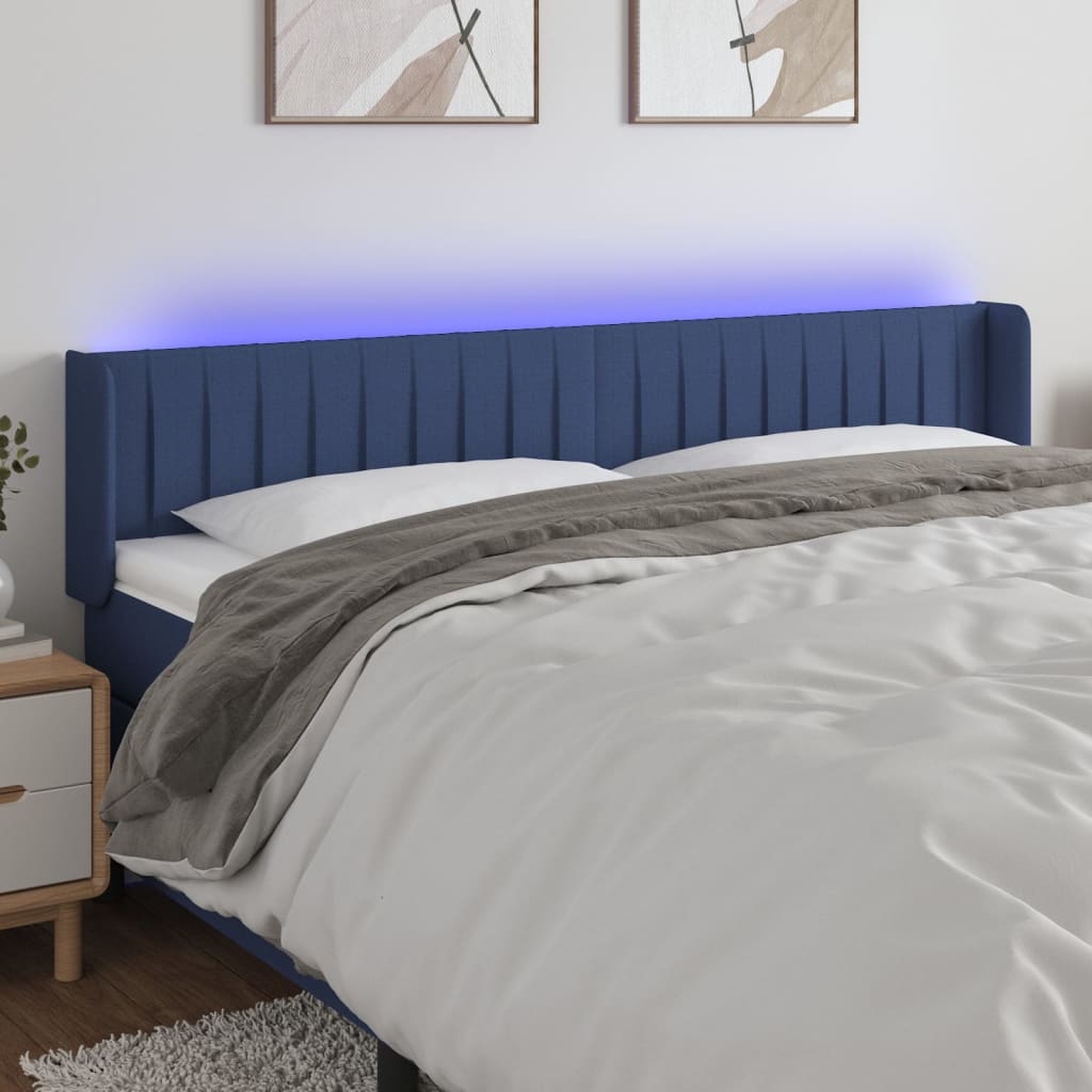vidaXL Hoofdbord LED 83x16x78/88 cm stof lichtgrijs