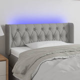 vidaXL Hoofdbord LED 83x16x78/88 cm stof lichtgrijs