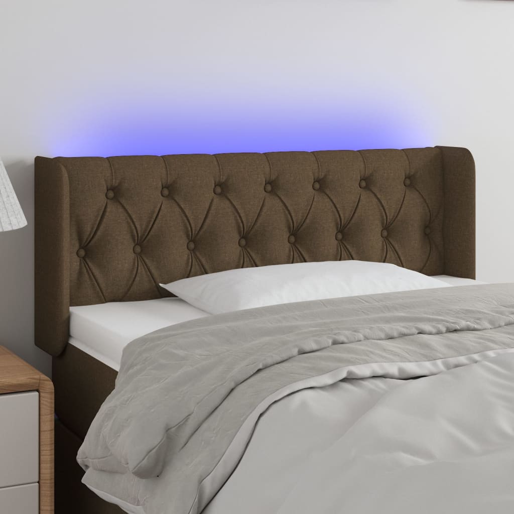 vidaXL Hoofdbord LED 83x16x78/88 cm stof lichtgrijs