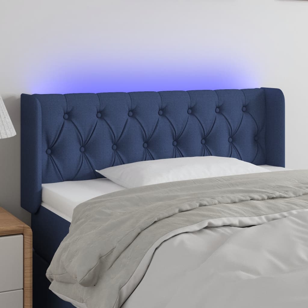 vidaXL Hoofdbord LED 83x16x78/88 cm stof lichtgrijs