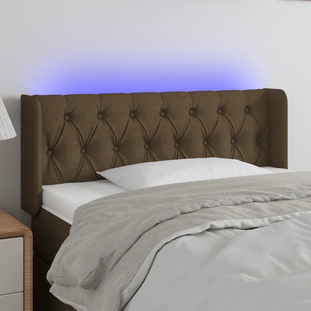 vidaXL Hoofdbord LED 83x16x78/88 cm stof lichtgrijs