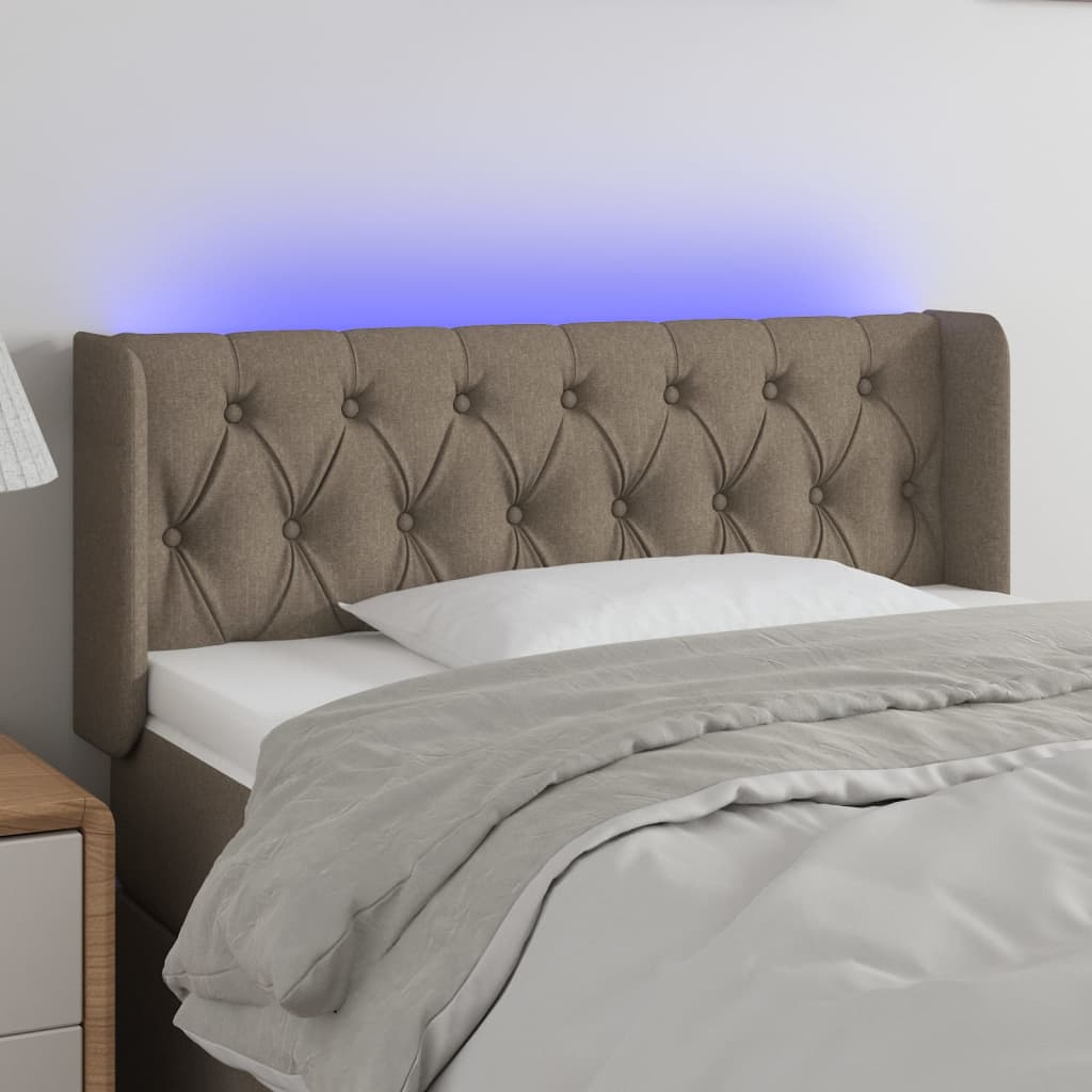 vidaXL Hoofdbord LED 83x16x78/88 cm stof lichtgrijs