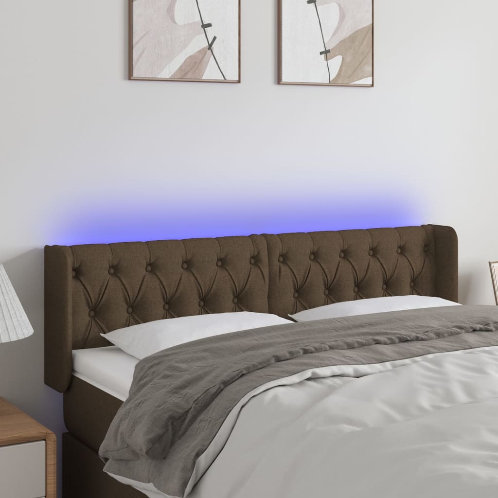 vidaXL Hoofdbord LED 83x16x78/88 cm stof lichtgrijs