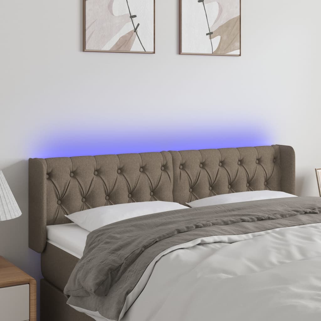 vidaXL Hoofdbord LED 83x16x78/88 cm stof lichtgrijs