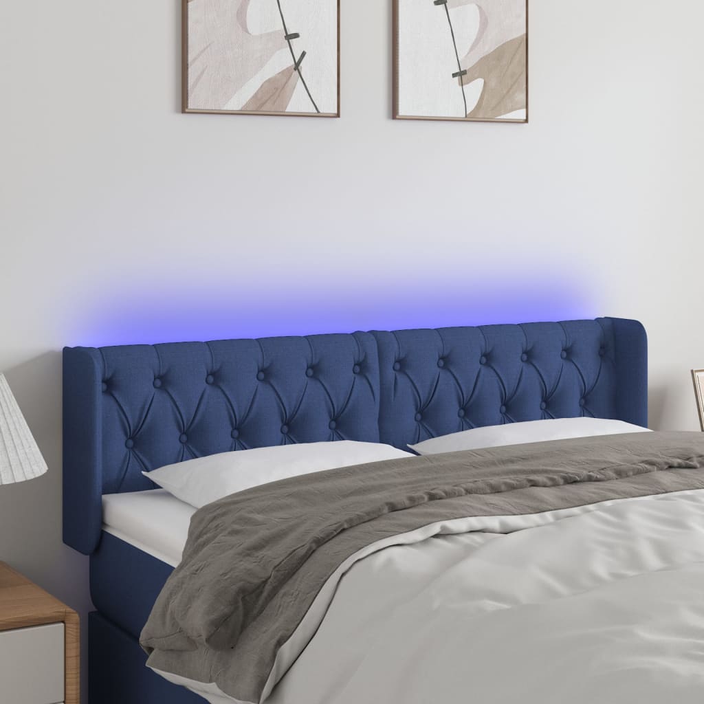 vidaXL Hoofdbord LED 83x16x78/88 cm stof lichtgrijs