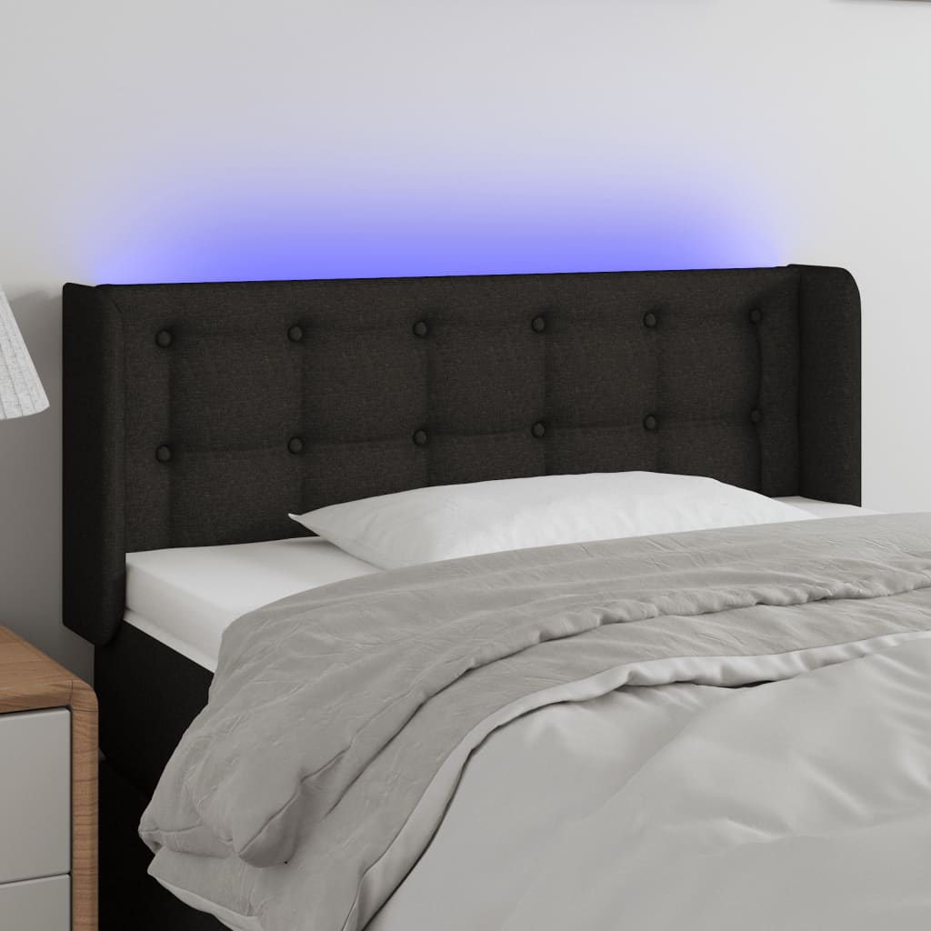 vidaXL Hoofdbord LED 83x16x78/88 cm stof lichtgrijs