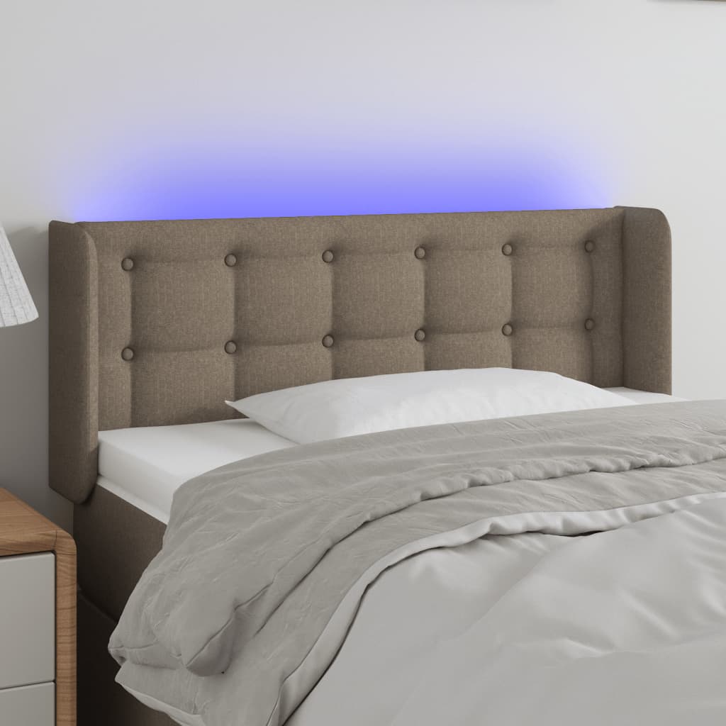 vidaXL Hoofdbord LED 83x16x78/88 cm stof lichtgrijs