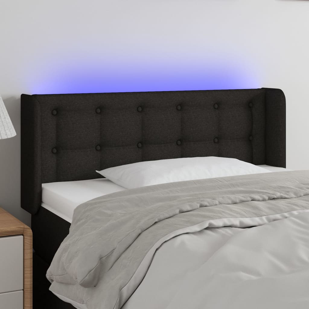 vidaXL Hoofdbord LED 83x16x78/88 cm stof lichtgrijs