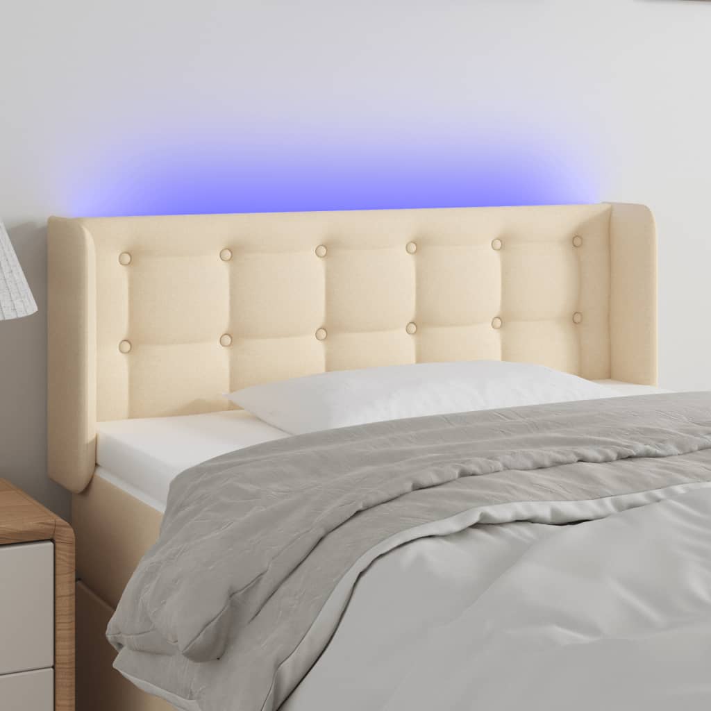 vidaXL Hoofdbord LED 83x16x78/88 cm stof lichtgrijs