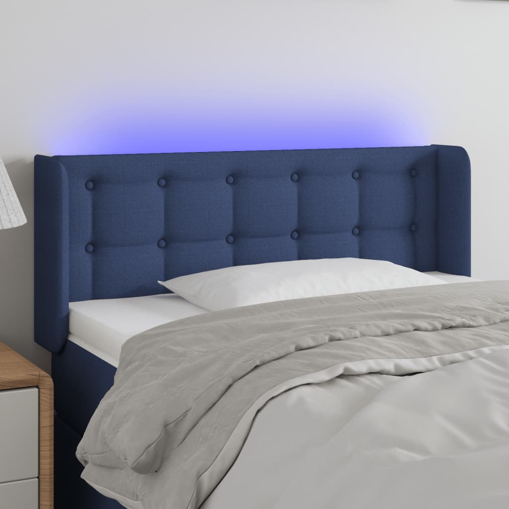 vidaXL Hoofdbord LED 83x16x78/88 cm stof lichtgrijs