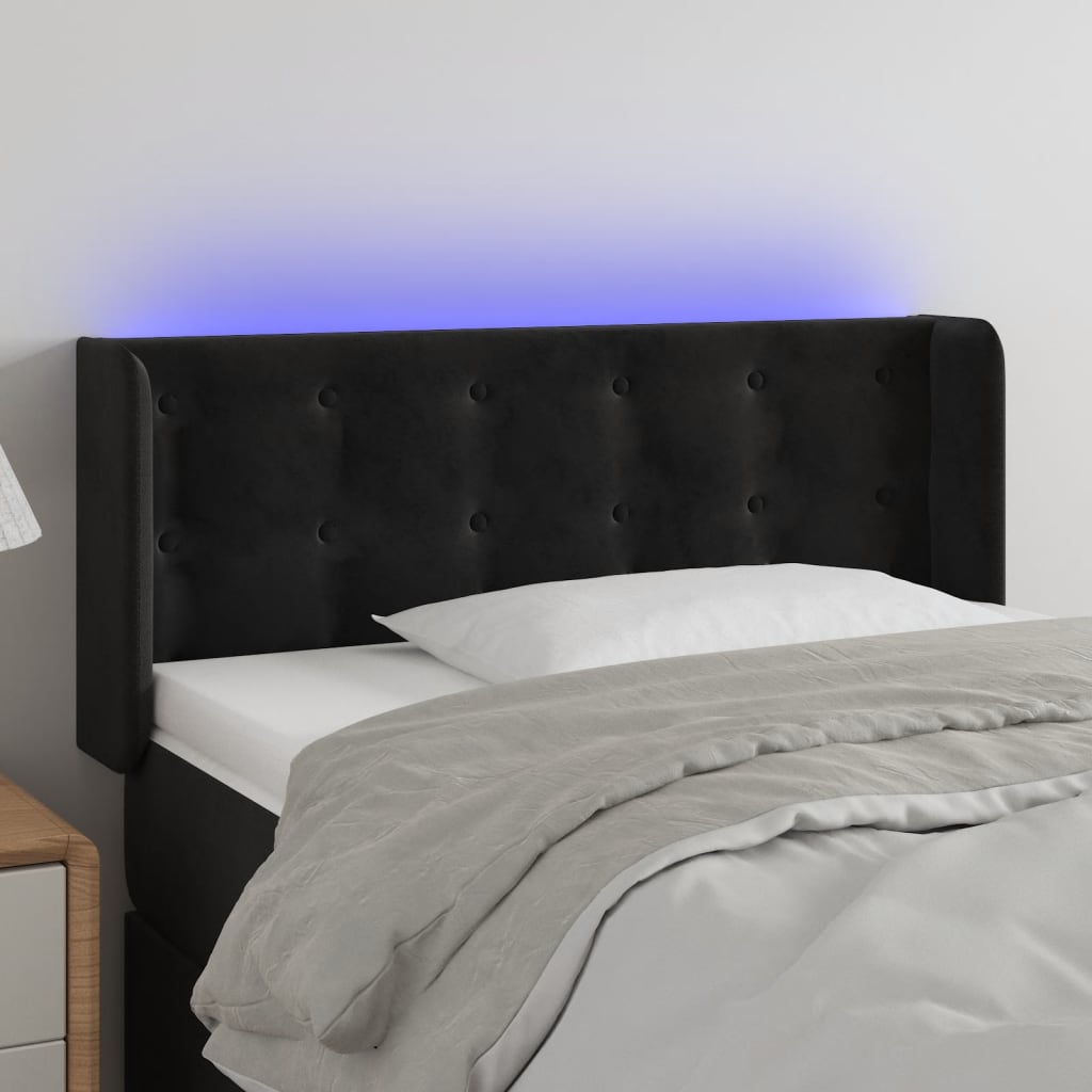 vidaXL Hoofdbord LED 83x16x78/88 cm fluweel lichtgrijs