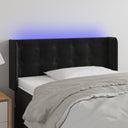 vidaXL Hoofdbord LED 83x16x78/88 cm fluweel lichtgrijs