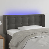 vidaXL Hoofdbord LED 83x16x78/88 cm fluweel lichtgrijs