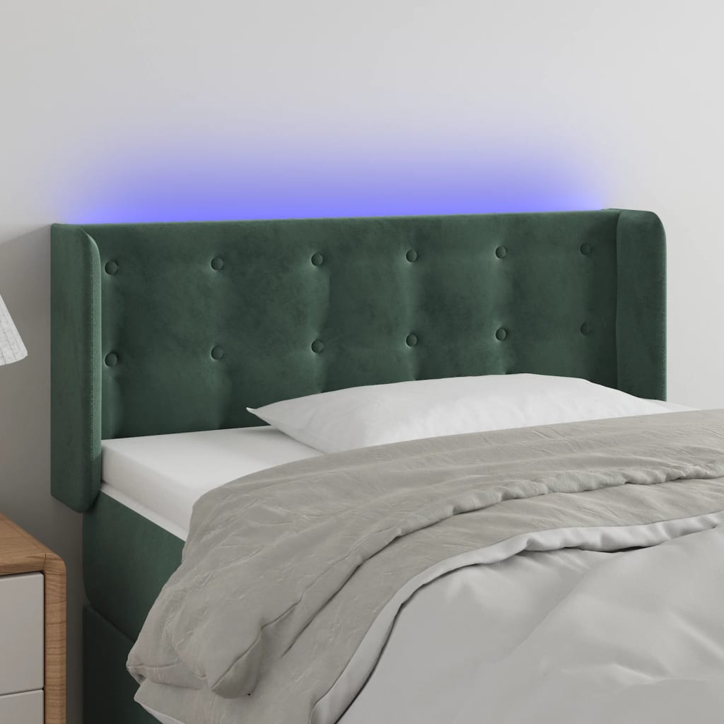vidaXL Hoofdbord LED 83x16x78/88 cm fluweel lichtgrijs