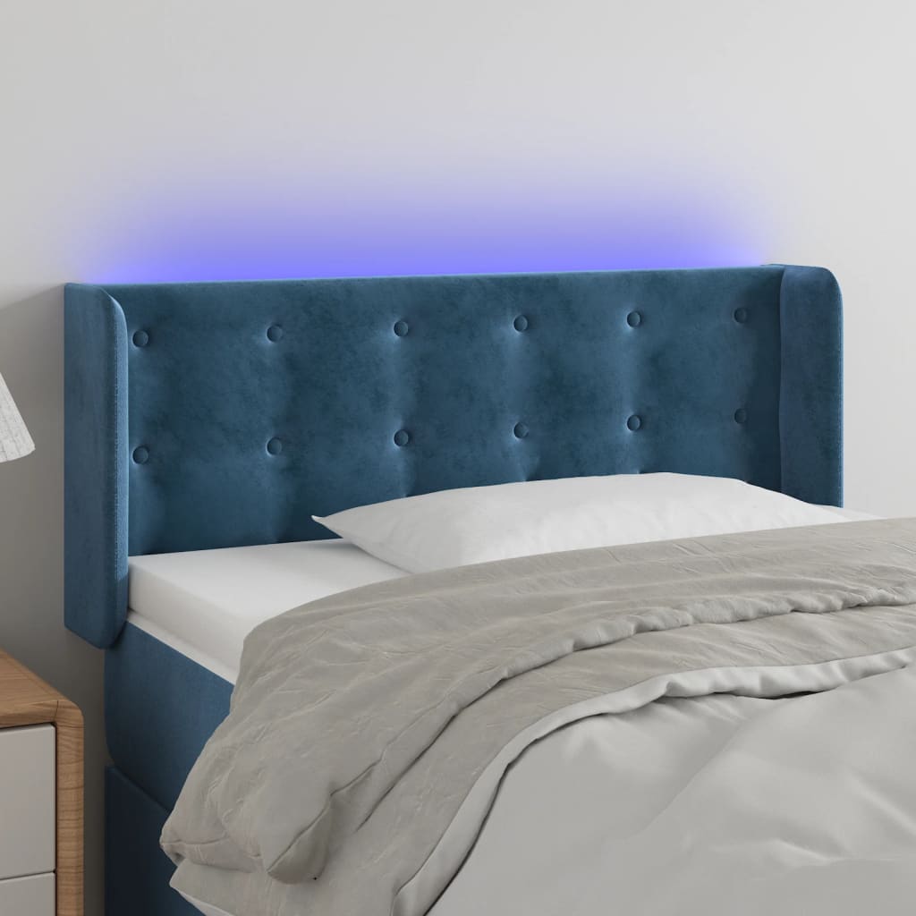 vidaXL Hoofdbord LED 83x16x78/88 cm fluweel lichtgrijs