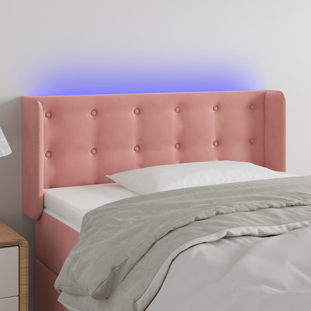vidaXL Hoofdbord LED 83x16x78/88 cm fluweel lichtgrijs