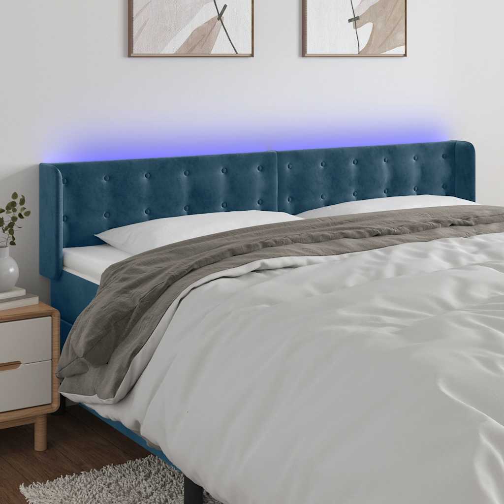 vidaXL Hoofdbord LED 83x16x78/88 cm fluweel lichtgrijs