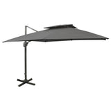 vidaXL Zwevende parasol met dubbele bovenkant 300x300 cm zandkleur