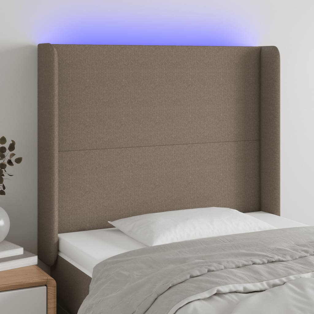 vidaXL Hoofdbord LED 83x16x78/88 cm stof lichtgrijs