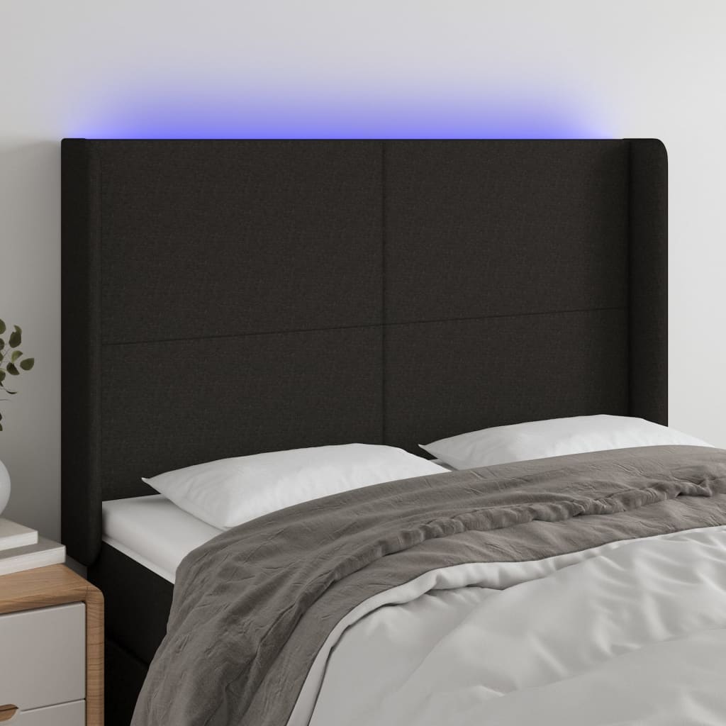 vidaXL Hoofdbord LED 83x16x78/88 cm stof lichtgrijs