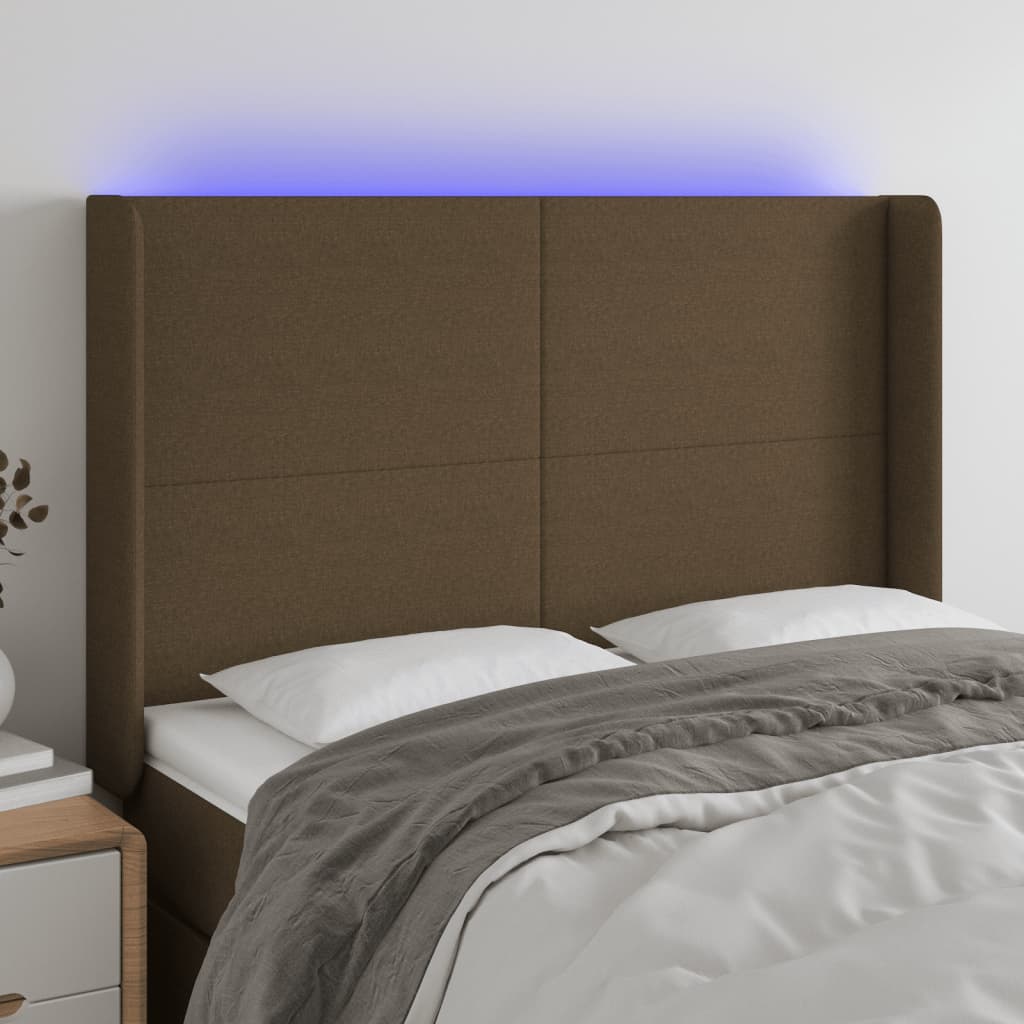vidaXL Hoofdbord LED 83x16x78/88 cm stof lichtgrijs