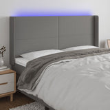 vidaXL Hoofdbord LED 83x16x78/88 cm stof lichtgrijs