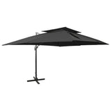 vidaXL Zwevende parasol met dubbele bovenkant 300x300 cm zandkleur