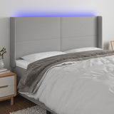 vidaXL Hoofdbord LED 83x16x78/88 cm stof lichtgrijs