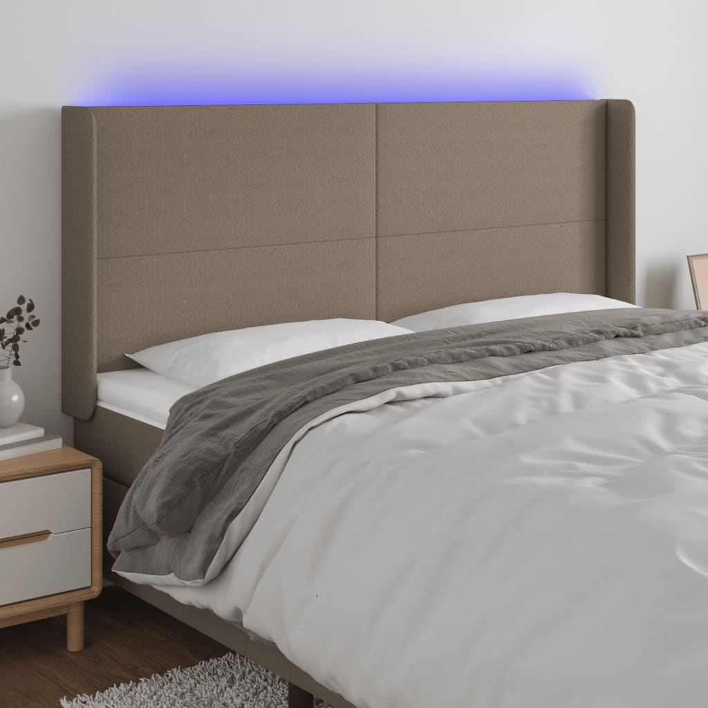 vidaXL Hoofdbord LED 83x16x78/88 cm stof lichtgrijs