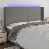 vidaXL Hoofdbord LED 83x16x78/88 cm stof lichtgrijs