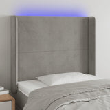 vidaXL Hoofdbord LED 83x16x78/88 cm fluweel lichtgrijs