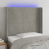 vidaXL Hoofdbord LED 83x16x78/88 cm fluweel lichtgrijs