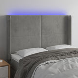 vidaXL Hoofdbord LED 83x16x78/88 cm fluweel lichtgrijs