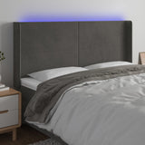 vidaXL Hoofdbord LED 83x16x78/88 cm fluweel lichtgrijs