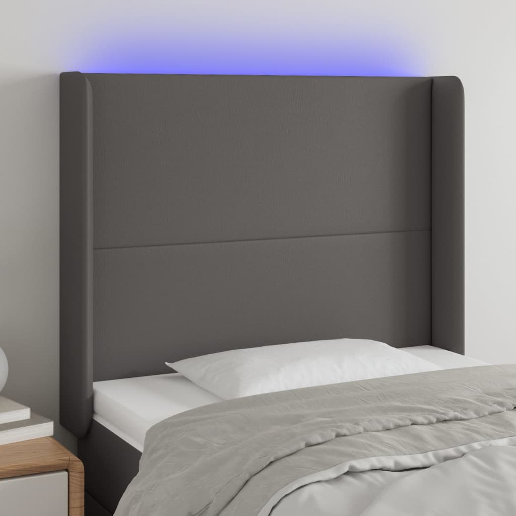 vidaXL Hoofdbord LED 83x16x78/88 cm kunstleer zwart