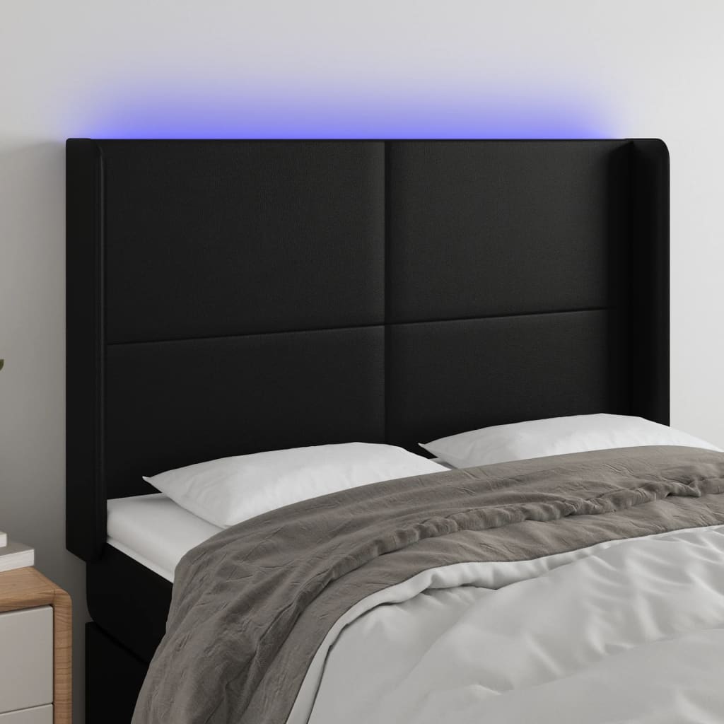 vidaXL Hoofdbord LED 83x16x78/88 cm kunstleer zwart