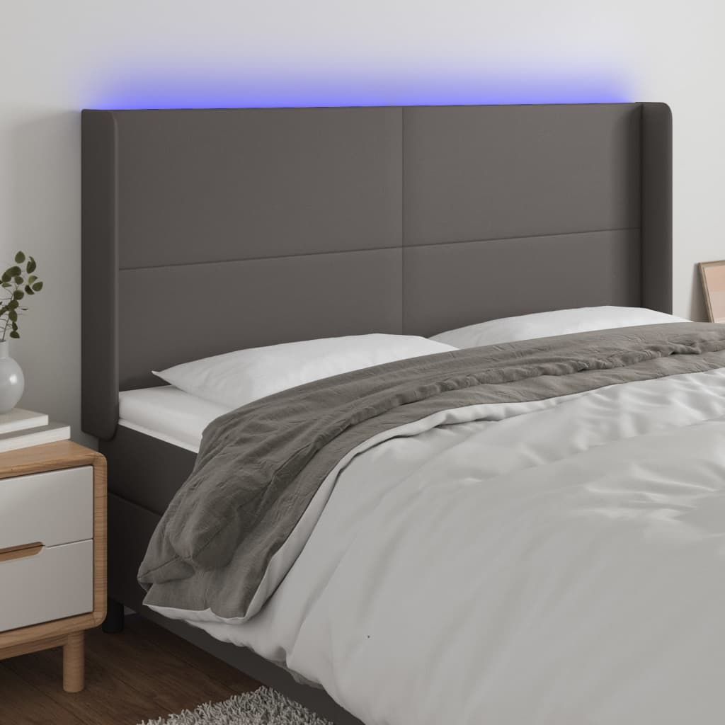 vidaXL Hoofdbord LED 83x16x78/88 cm kunstleer zwart