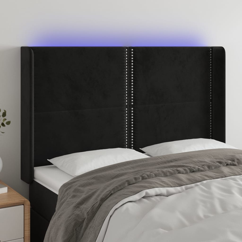 vidaXL Hoofdbord LED 83x16x78/88 cm fluweel lichtgrijs