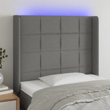 vidaXL Hoofdbord LED 83x16x78/88 cm stof lichtgrijs