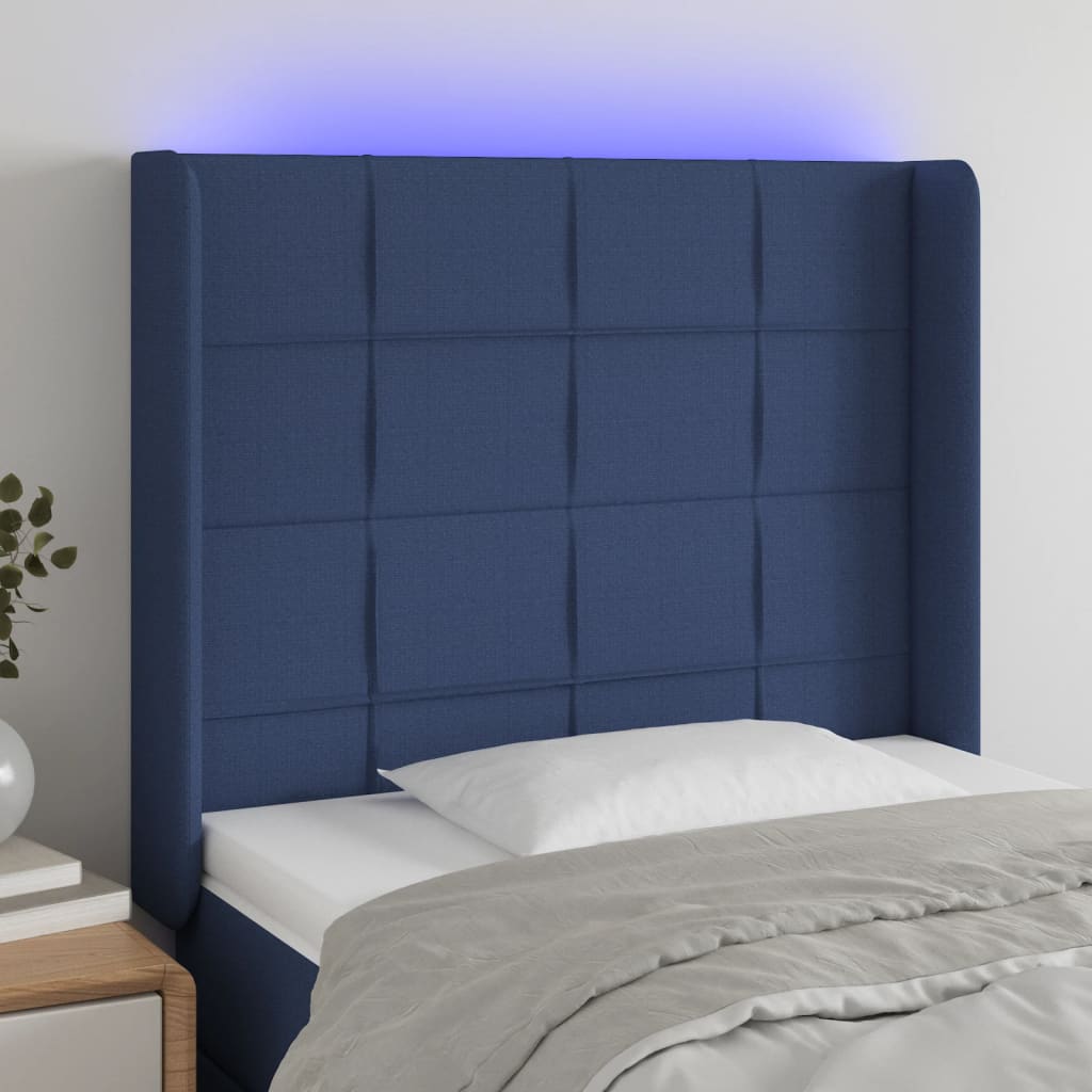 vidaXL Hoofdbord LED 83x16x78/88 cm stof lichtgrijs